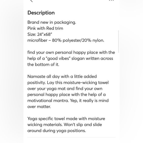 NWT  Yoga towel - Picture 3 of 3